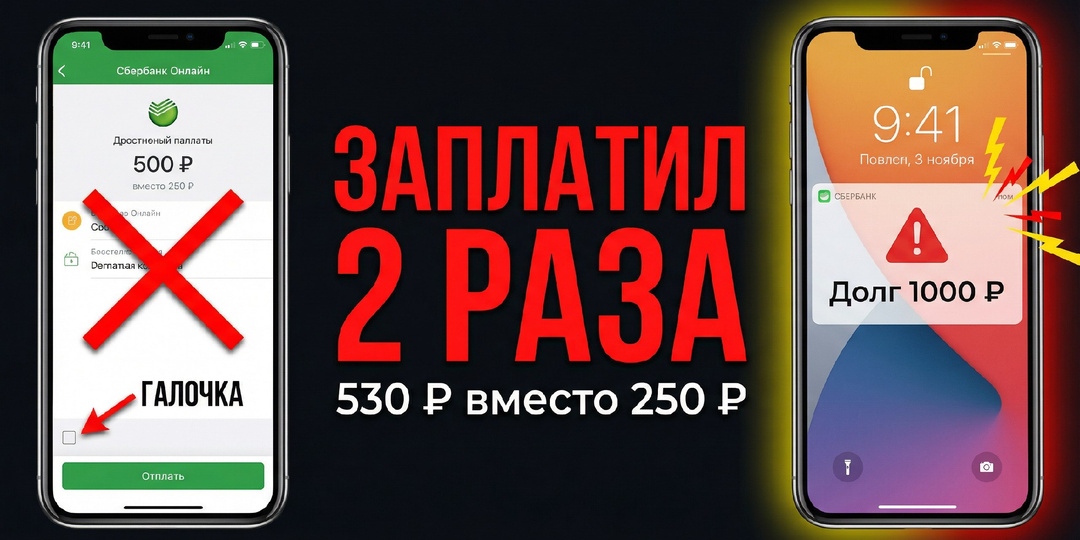 Я заплатил штраф 2 раза — из-за этой галочки в СберБанк Онлайн. Вот как не повторить мою ошибку