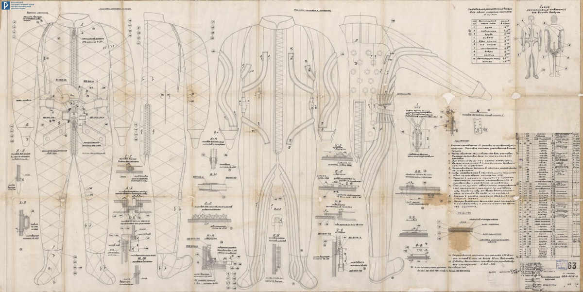 Теплозащитный костюм. 1961. РГАНТД. Ф. 7. Оп. 1-2. Д. 164. Л. 6