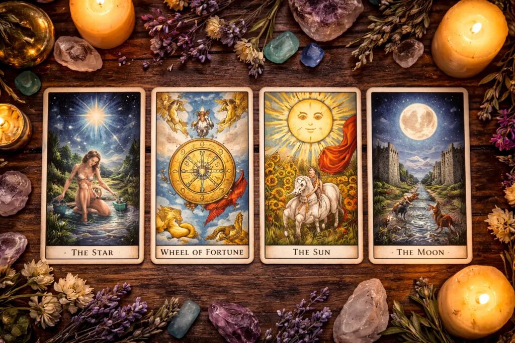 Таро апрель 2026 помогает быстро считать главный вектор месяца через интуитивный выбор одной из четырёх карт📷
