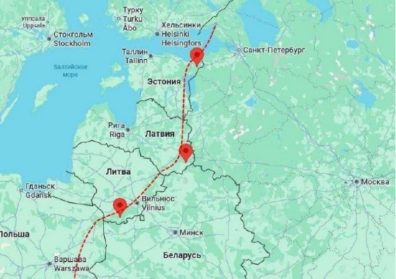 Маршрут украинских дронов для ударов по России. Скрин: ТГ-канал Анатолия Шария.