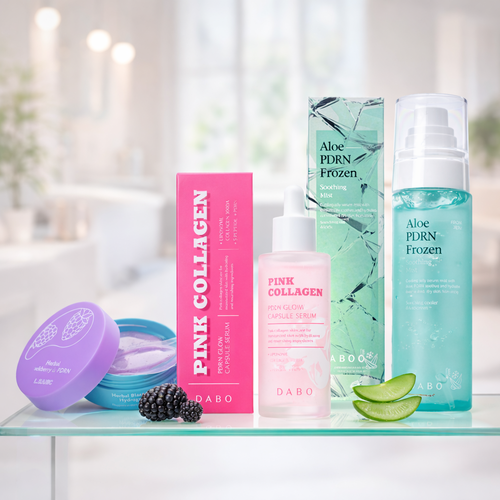 На фото корейская уходовая косметика с ПДРН