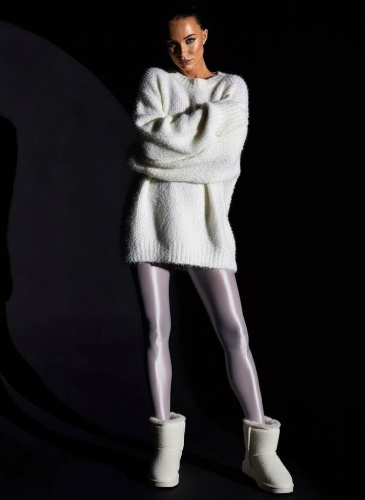    Создайте стильный зимний образ, сочетая леггинсы с уютным свитером. APOLINÉIZI