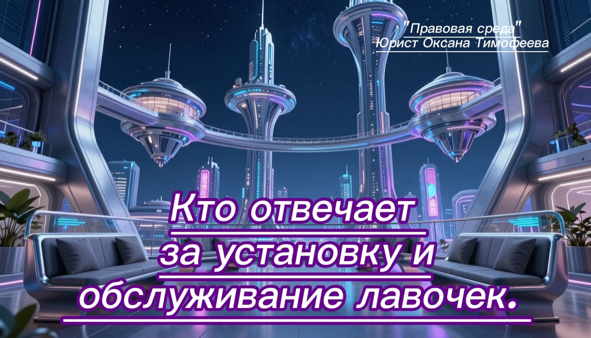 Кто отвечает за установку и обслуживание лавочек. Клуб "Правовая среда". Юрист Оксана Тимофеева.