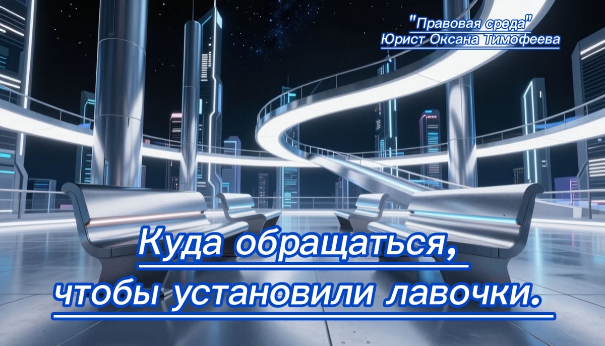 Куда обращаться, чтобы установили лавочки. Клуб "Правовая среда". Юрист Оксана Тимофеева