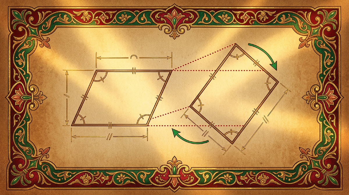 Два одинаковых параллелограмма - но наклон меняет всё восприятие