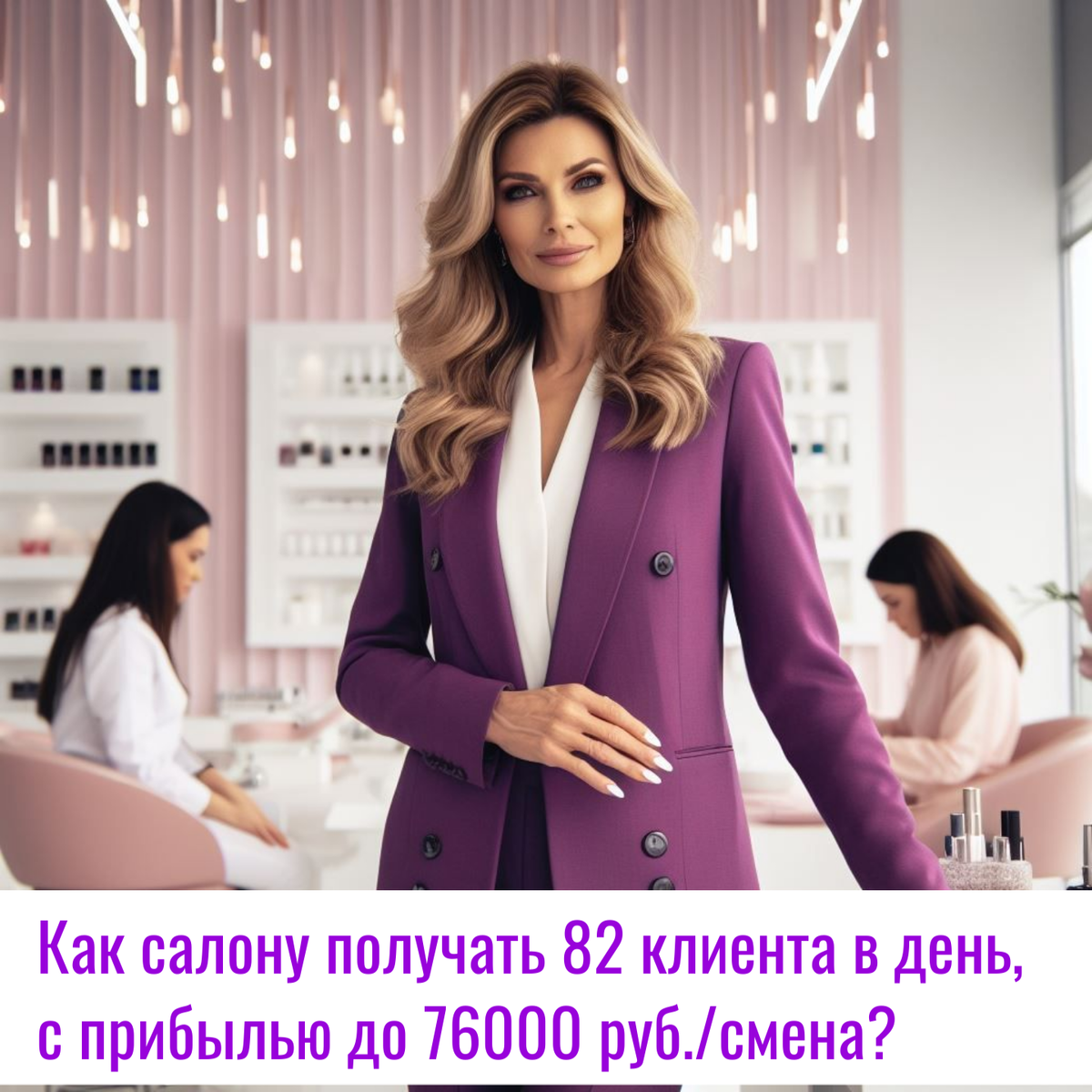 как салону получать 82 клиента в день с прибылью до 76000 руб. в смену