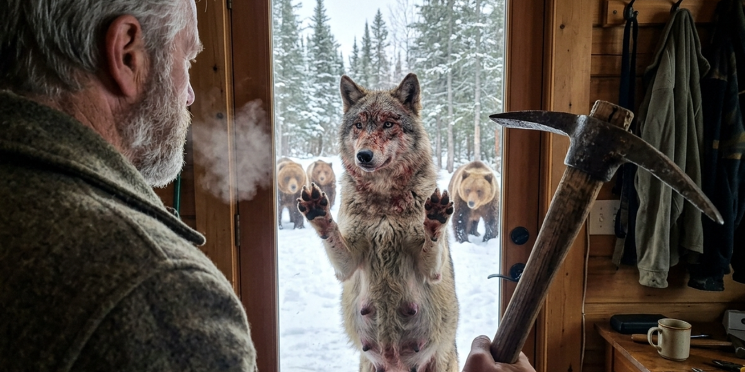 Жуткий медведь-шатун загнал слабую волчицу к избе. Но хозяин леса не учел, что у старика свои законы милосердия