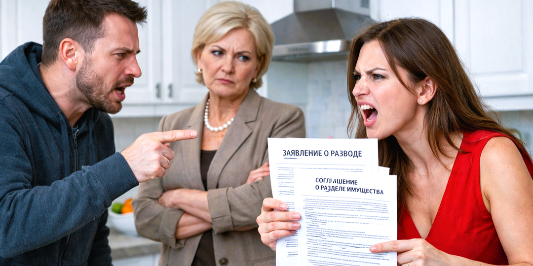 Ты обязана вложиться в дом моей матери, — заявил муж при свекрови и замолчал, когда жена показала бумаги на развод и раздел имущества