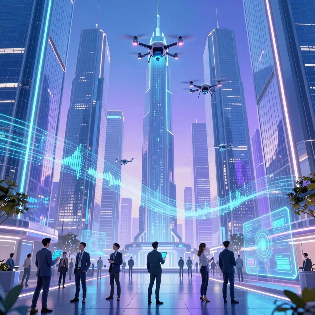 Цифровое будущее. Иллюстрация сгенерирована нейросетью