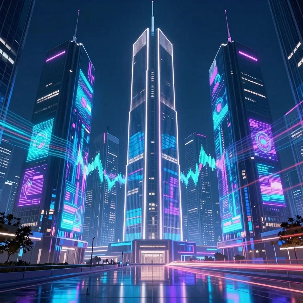 Цифровое будущее. Иллюстрация сгенерирована нейросетью