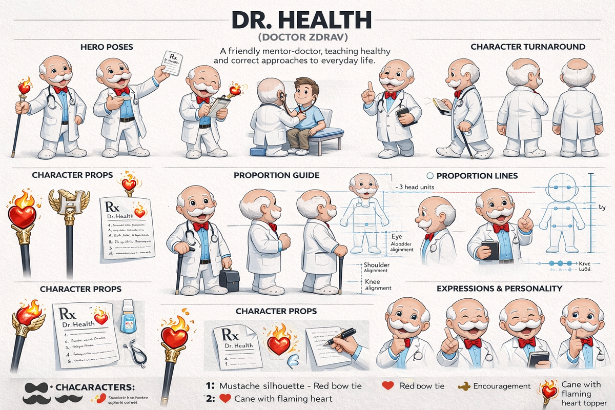 Доктор Здрав/Dr. Health - Аким Торов 2026 год, схематичный рисунок