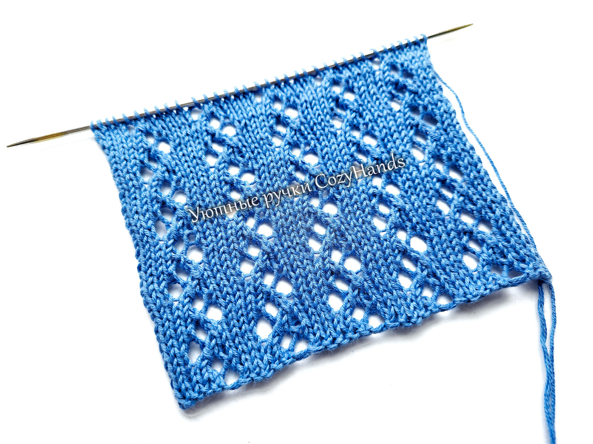 Нежный ажур с вертикалями спицами