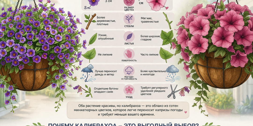 Калибрахоа или петуния - выбираем цветы