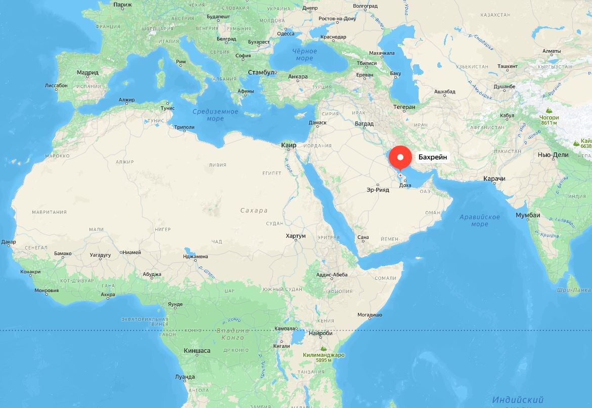 Бахрейн на карте
