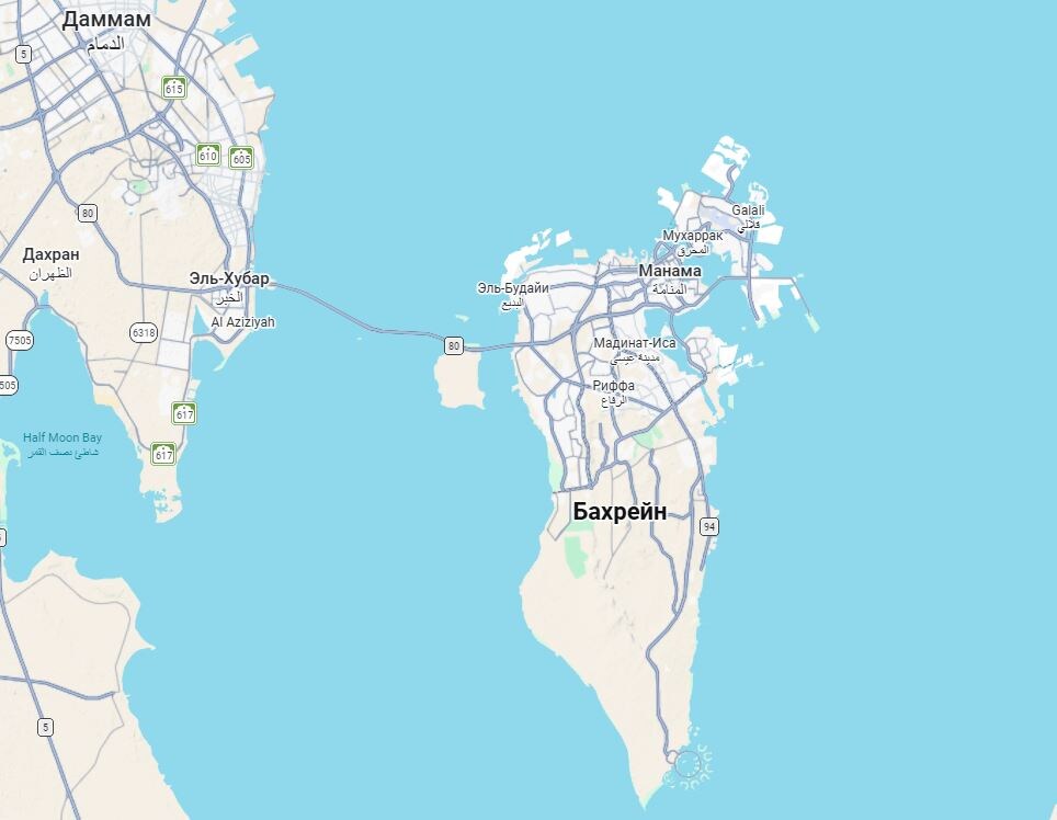 Бахрейн на карте