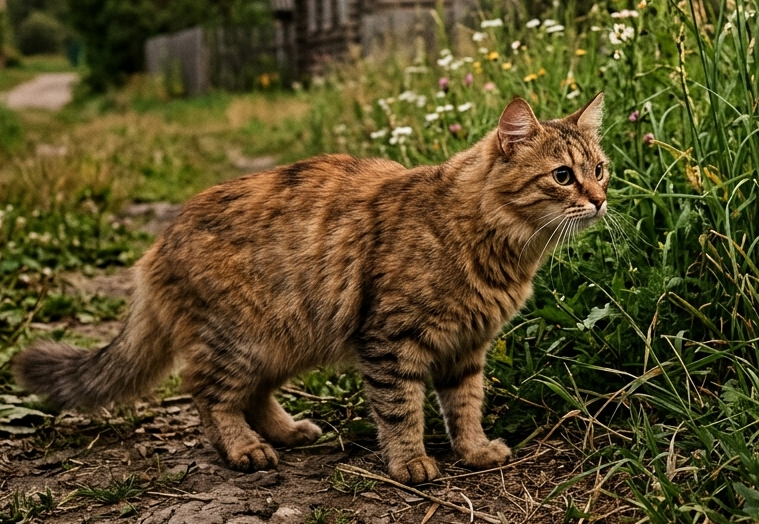 Домашний кот спас ребенка от змеи