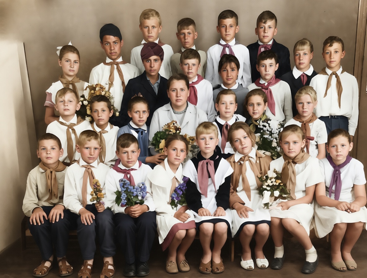 Отреставрированная фотография шестидесятых годов. Снято в станице Гиагинская. 