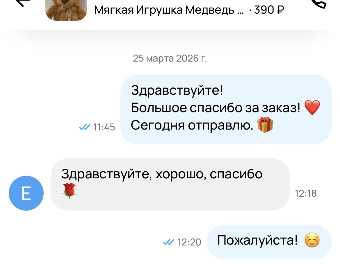 Скрин с сайта Авито из личной переписки автора