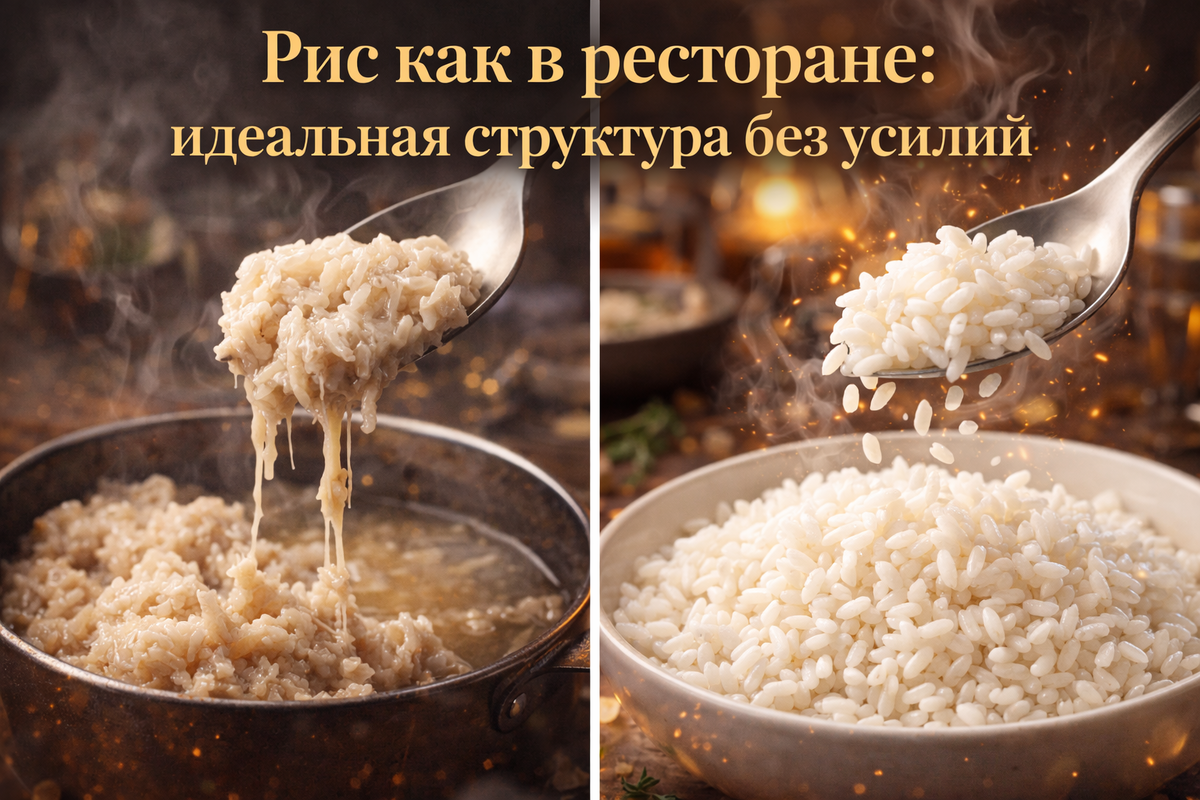 Рис как в ресторане — идеальная структура без усилий