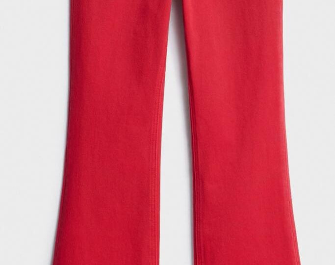 Lime 🍋‍🟩 сшили красные джинсы расклешенные