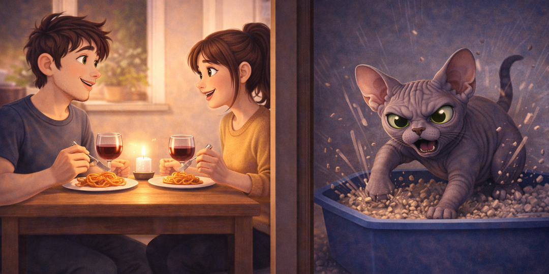 Сфинкс и его «тайминг»: он идёт в туалет именно тогда, когда вы садитесь есть