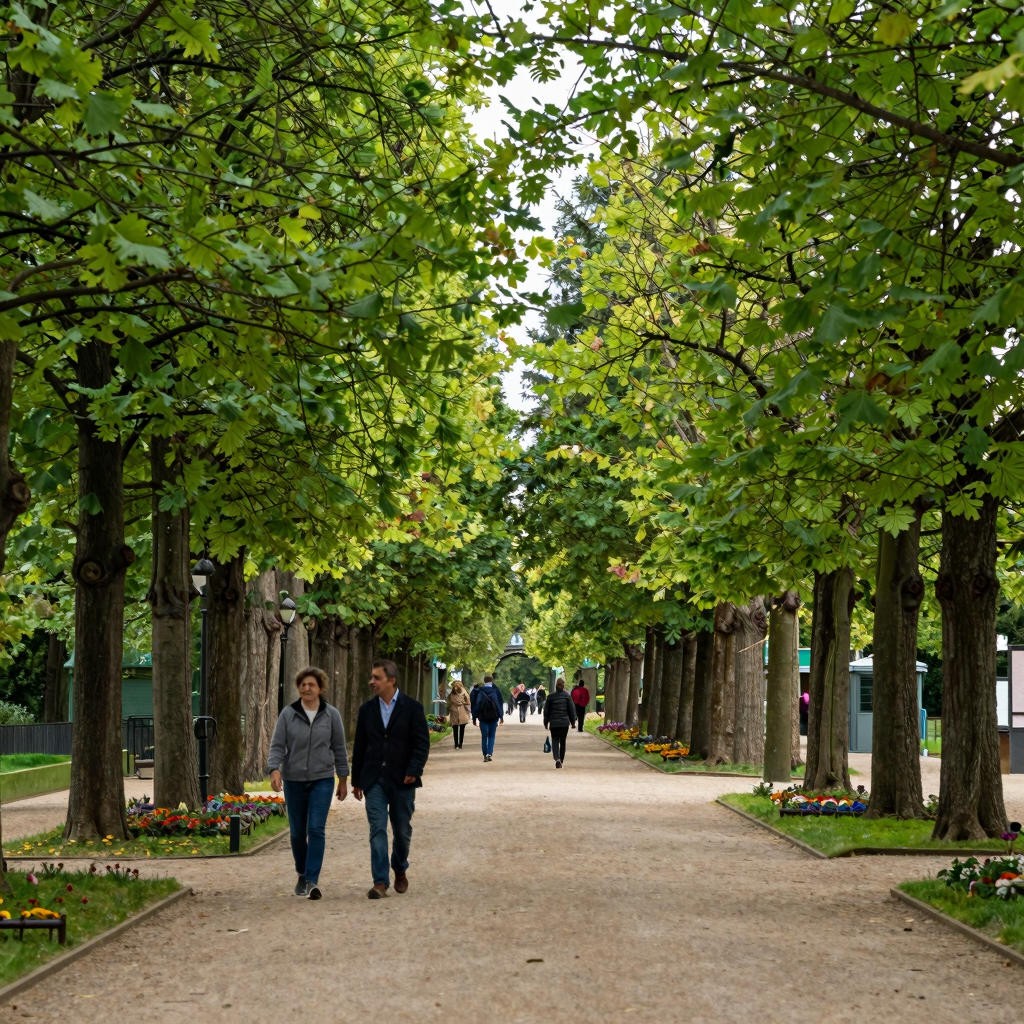 Вид на знаменитую аллею Лихтенталер (Lichtentaler Allee) в Баден-Бадене. 