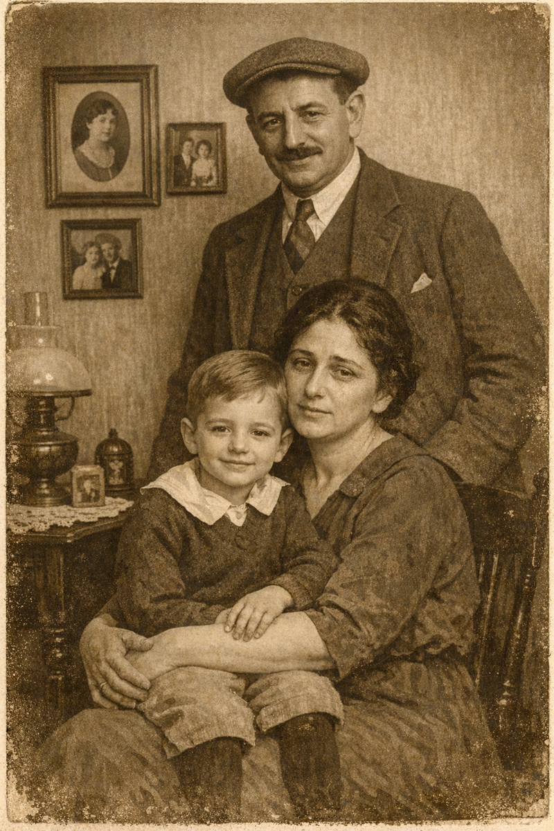 Аарон Бек с родителями (изображение носит иллюстративный характер, сгенерировано с помощью ИИ)