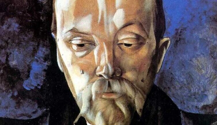    Жизнь и творчество Н. К. Рериха: в чем всемирность его пути? Григорьев Борис Дмитриевич, портрет Николая Константиновича Рериха (фрагмент), 1917 г., общественное достояние