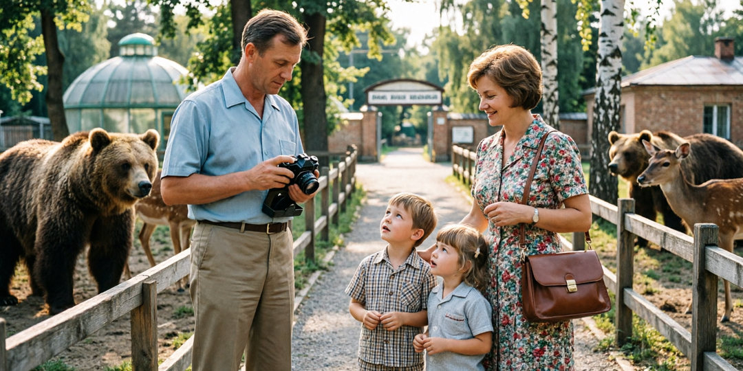 Поход в зоопарк всей семьёй в СССР