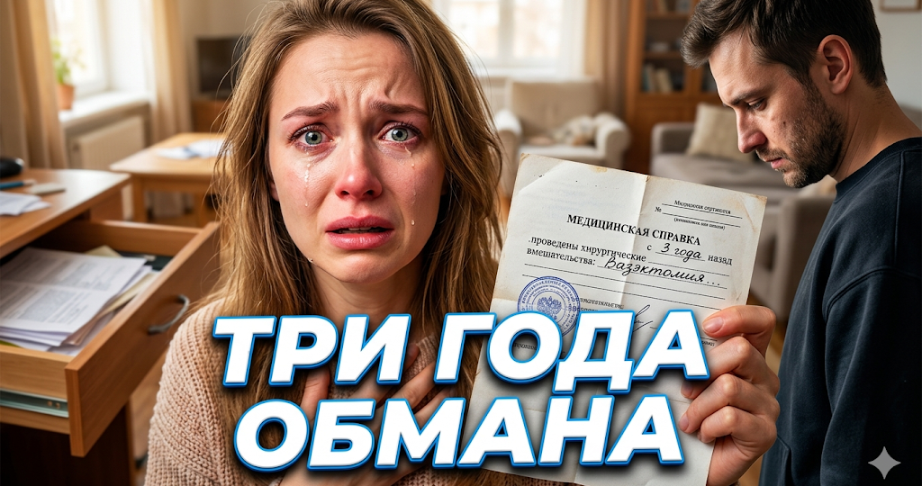 — Ты три года смотрел, как я плачу над отрицательными тестами, а сам втайне...» — я нашла в документах мужа справку о вазэктомии