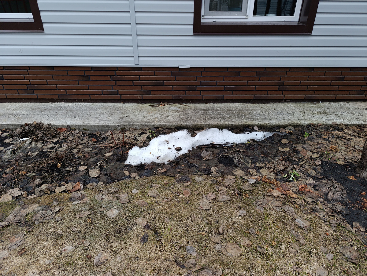 Последний кусочек снега на участке