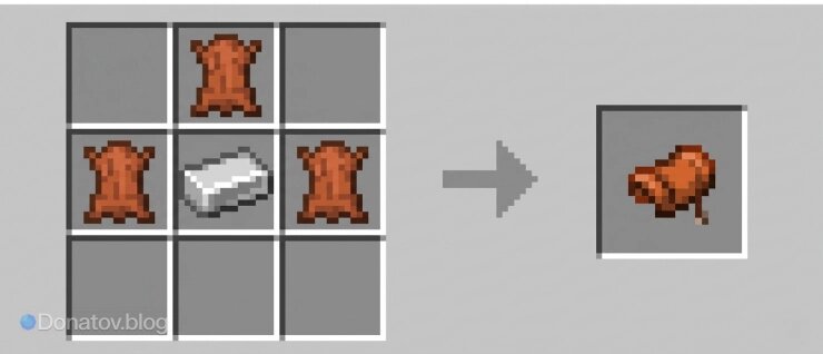    Рецепт седла в Minecraft