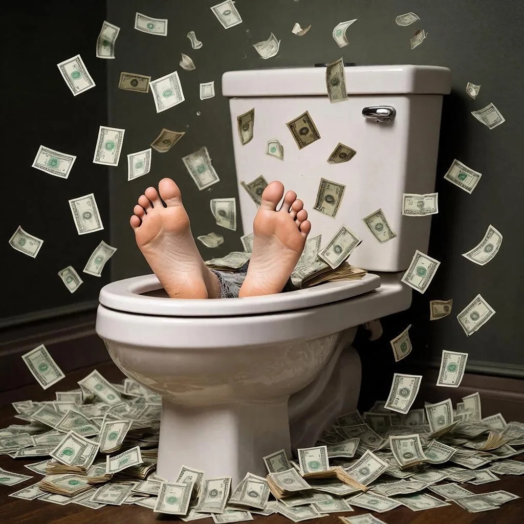 Ритуал с унитазом для привлечения денег.