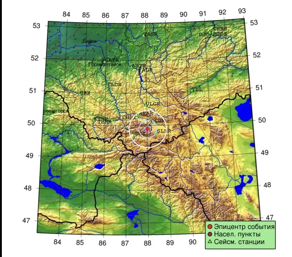    Землетрясение в Кош-Агачском районе Республики Алтай. Источник: ГУ МЧС России по Республике Алтай