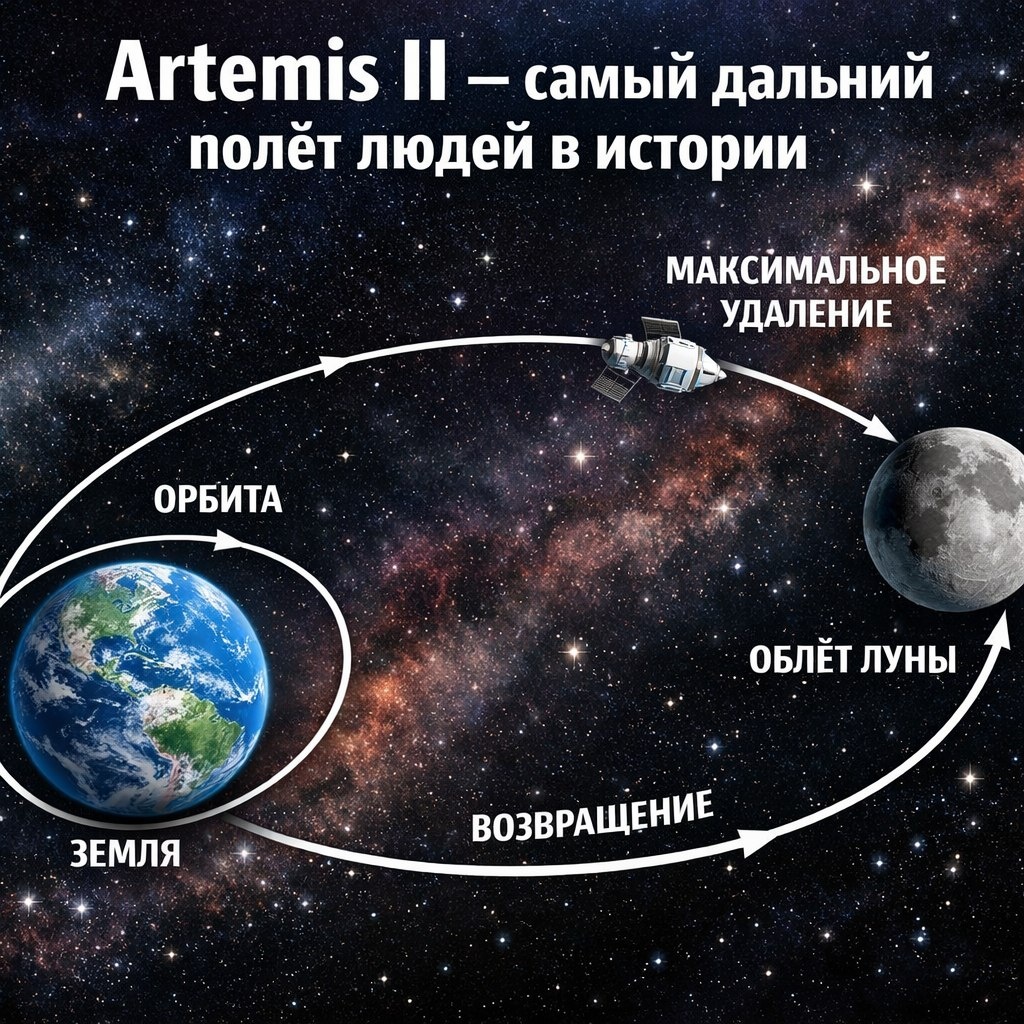 самый дальний полёт людей в истории