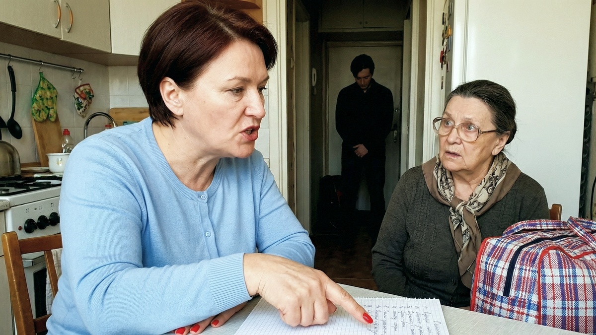 Вязаный платок и рваный баул: всё, что осталось у моей свекрови после «заботы» сына