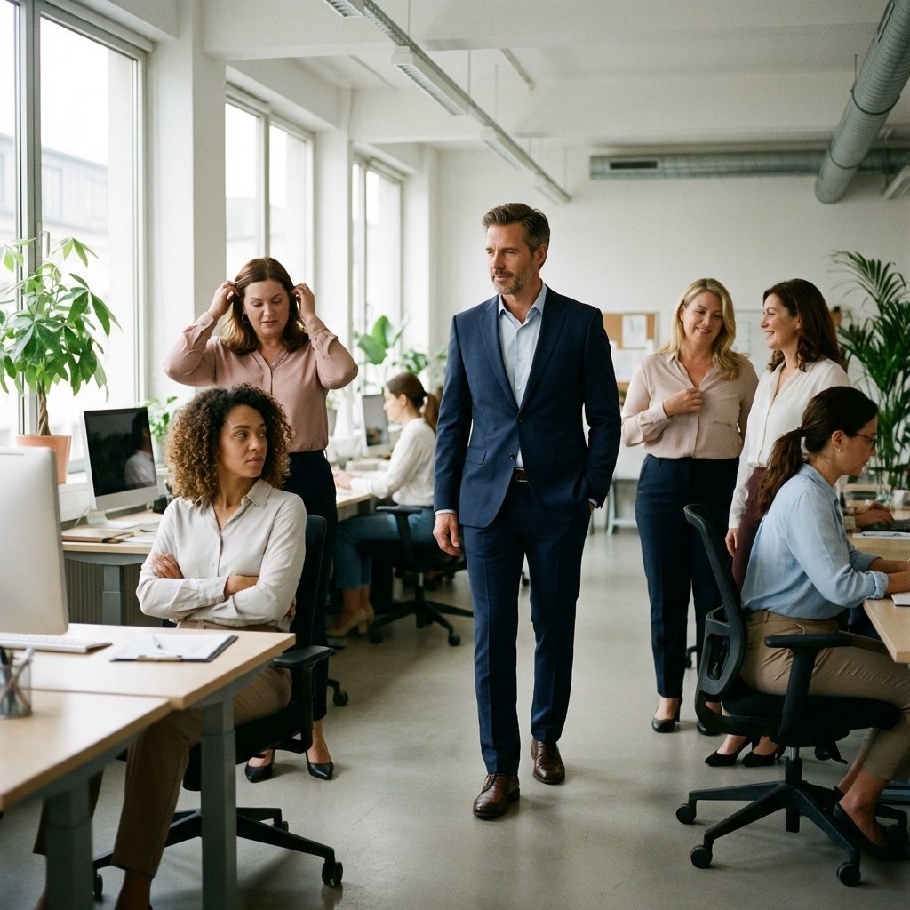 Высокий, лет сорока пяти, может, чуть больше. Спокойный, хорошо одетый.