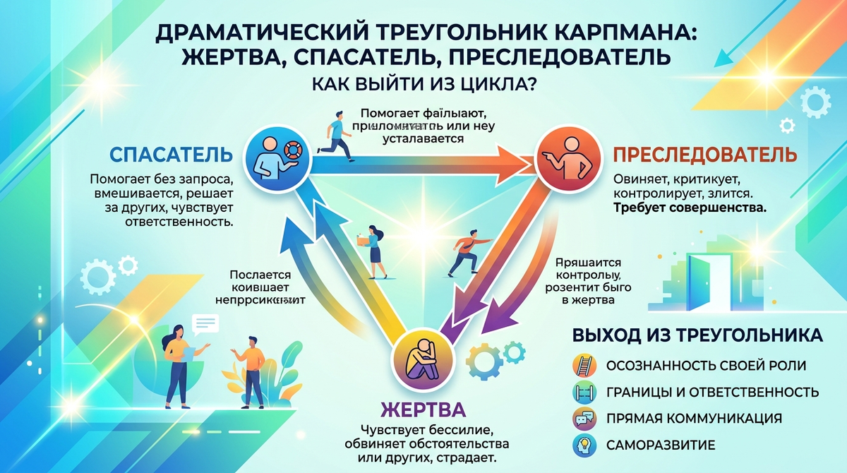 Треугольник Карпмана: жертва, спасатель, преследователь — как выйти из игры?