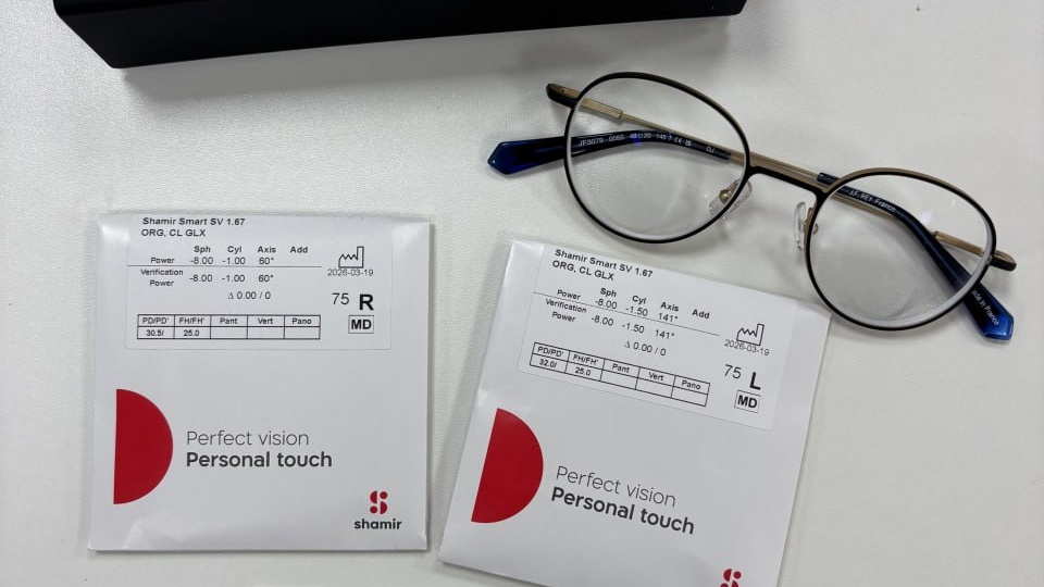 Новый заказ для пациентки с высокой миопией