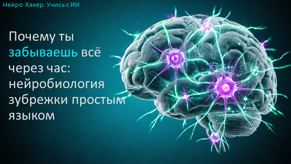 Почему ты забываешь всё через час: нейробиология зубрежки простым языком