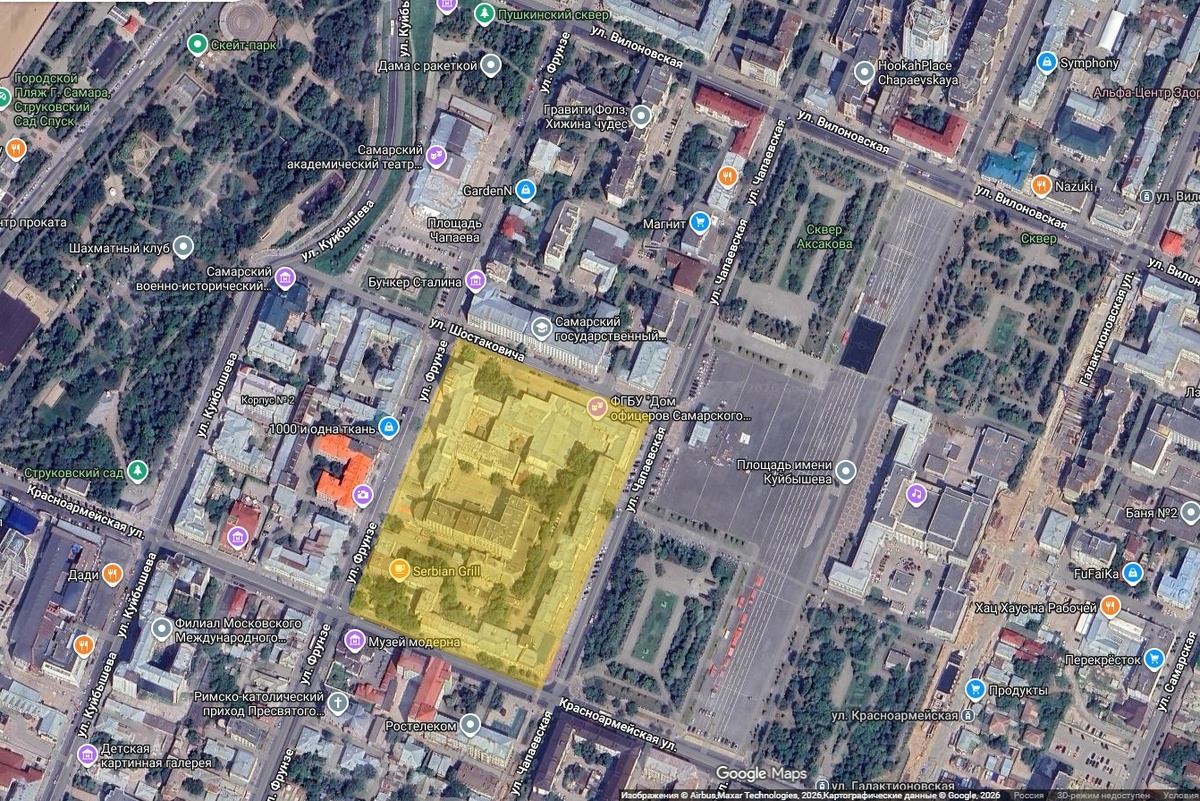 Квартал №92 ка карте современной Самары