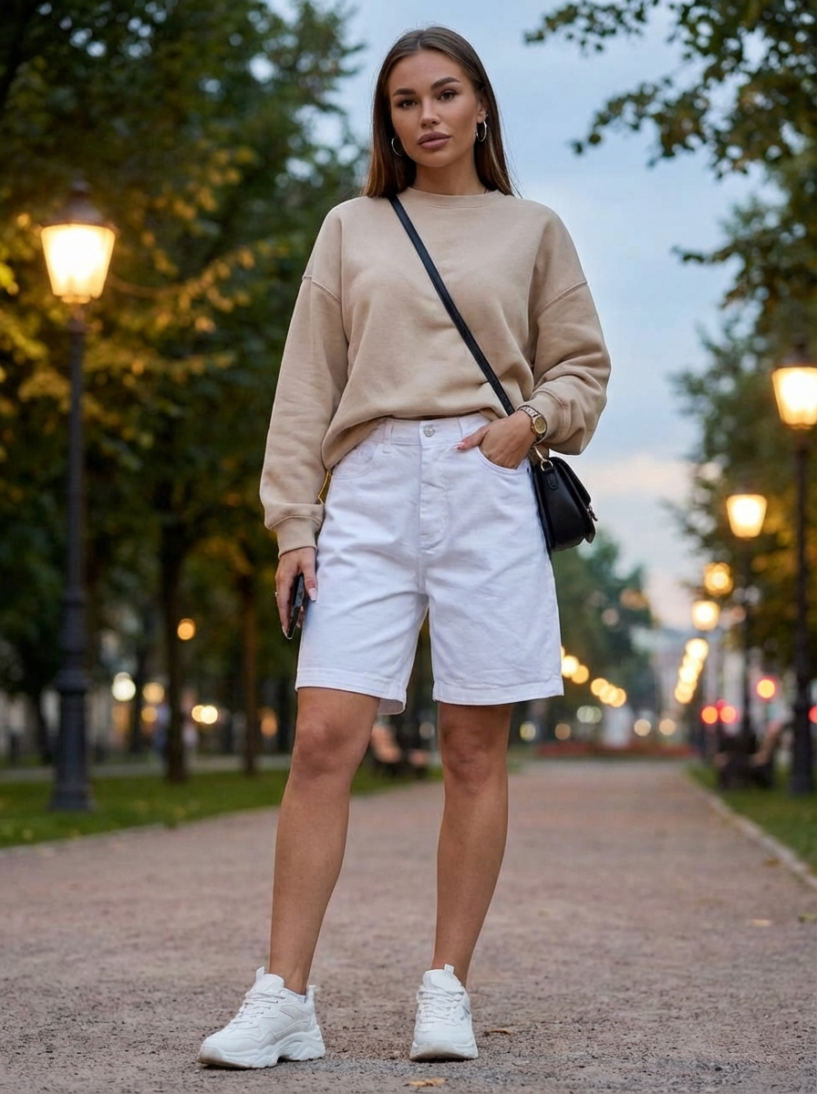 Шорты джинсовые бермуды Lakomes (высокая посадка)