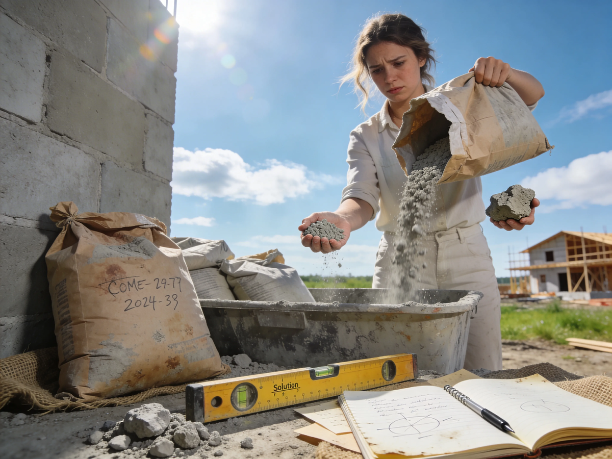 Красивая упаковка, свежая дата, но цемент внутри комками. Как не купить кота в мешке? 10 признаков старого цемента — в чек-листе. Скачивайте и берите с собой в магазин 🔍