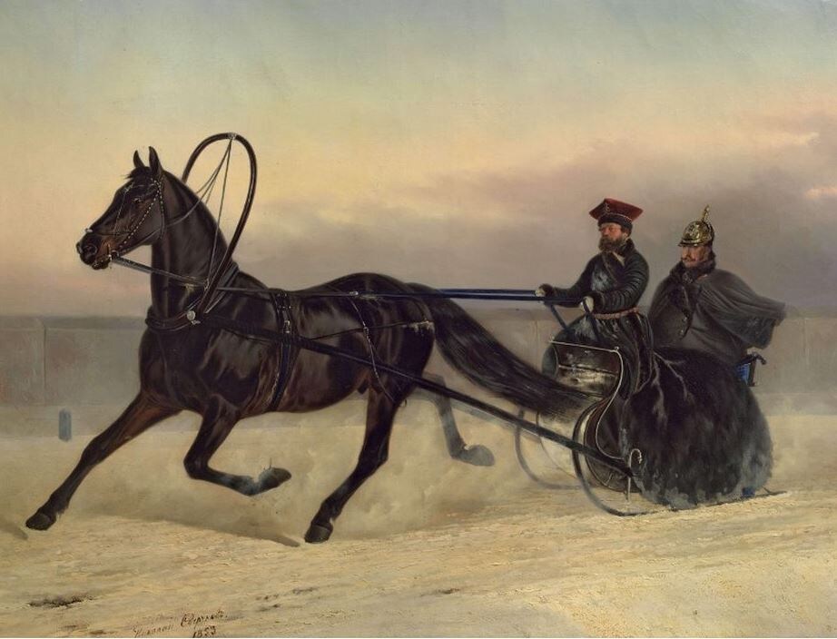Император Николай I в санях, 1853 (худож. Н. Е. Сверчков; фото из интернета, здесь как иллюстрация) 
