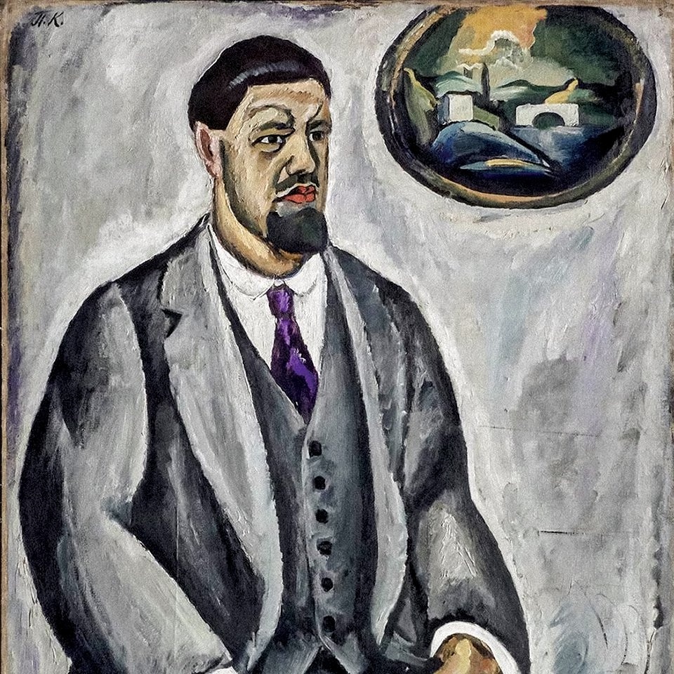 Кончаловский Петр Петрович, «Автопортрет в сером». 1911, холст, масло, 143×114,5 см, Государственная Третьяковская галерея,'Москва