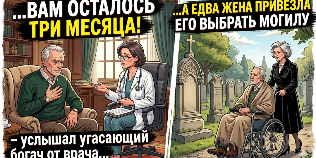 Вам осталось три месяца! – услышал угасающий богач от врача… А едва жена привезла его выбрать могилу