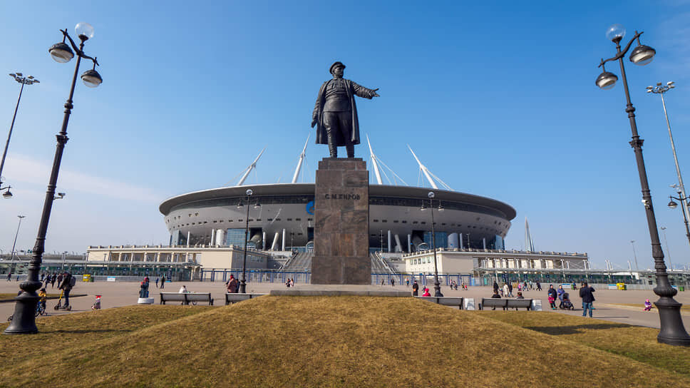 В среду, 8 апреля, на "Газпром Арене" футбольный клуб "Зенит" примет московский "Спартак"..📷Фото: Евгений Павленко / Коммерсантъ