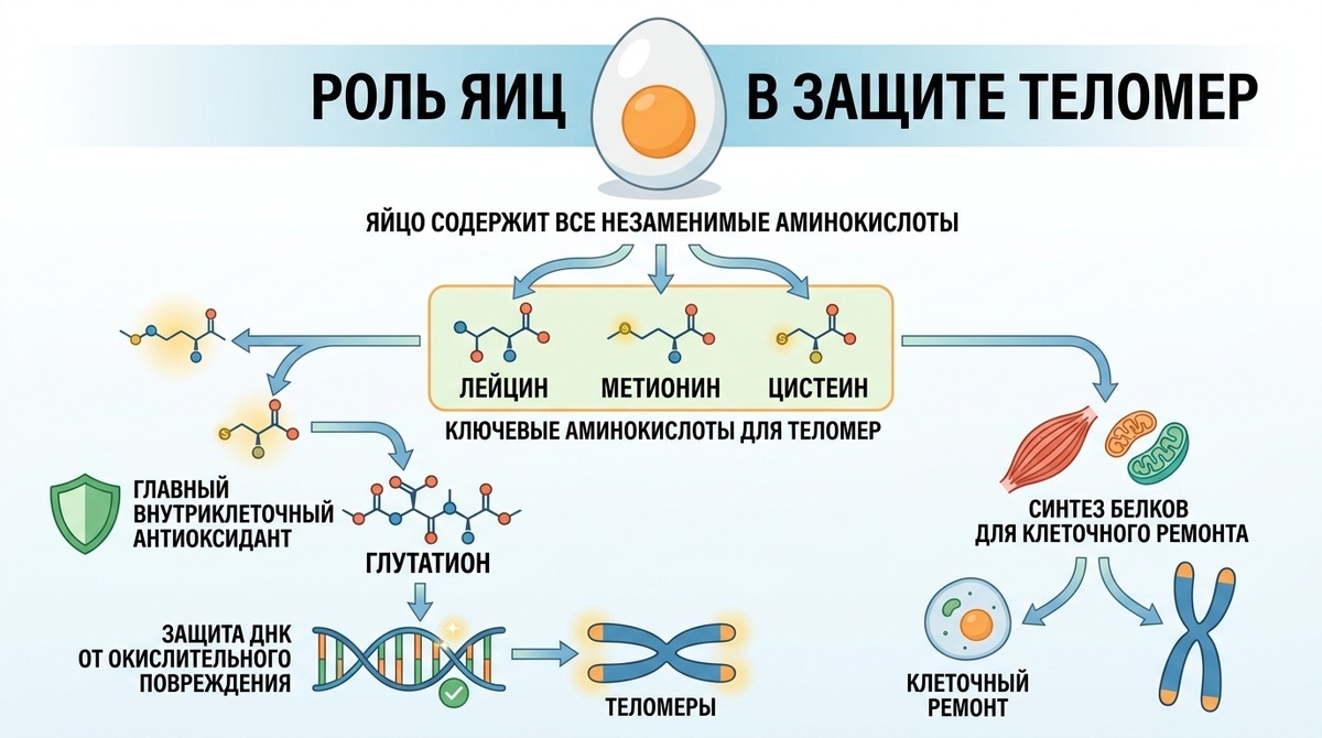 Яйца защищают теломеры от старения