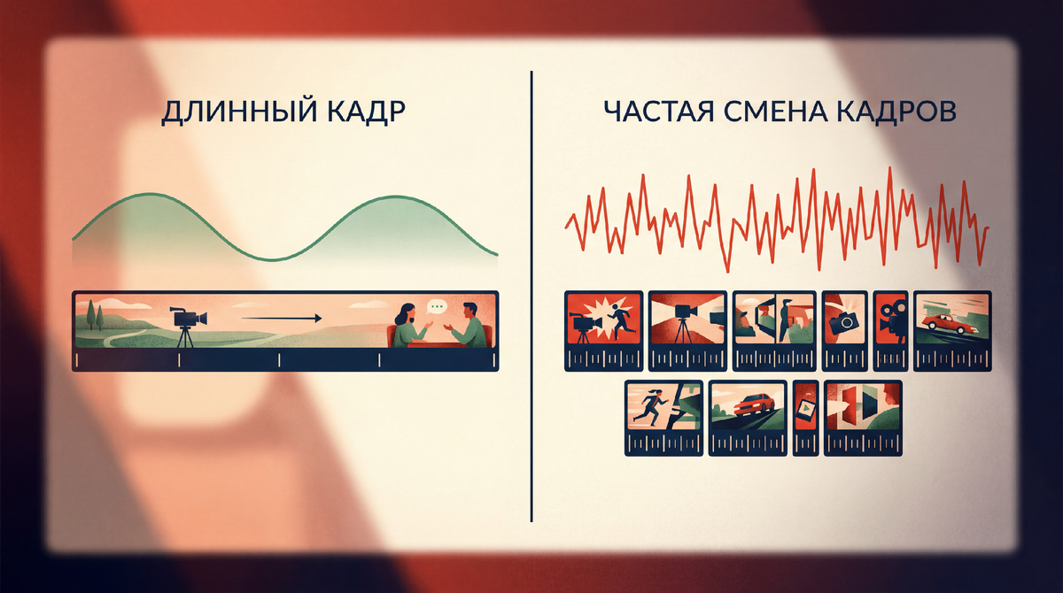 Темп — это не скорость сюжета. Это то, как часто вам меняют картинку, звук и акценты.