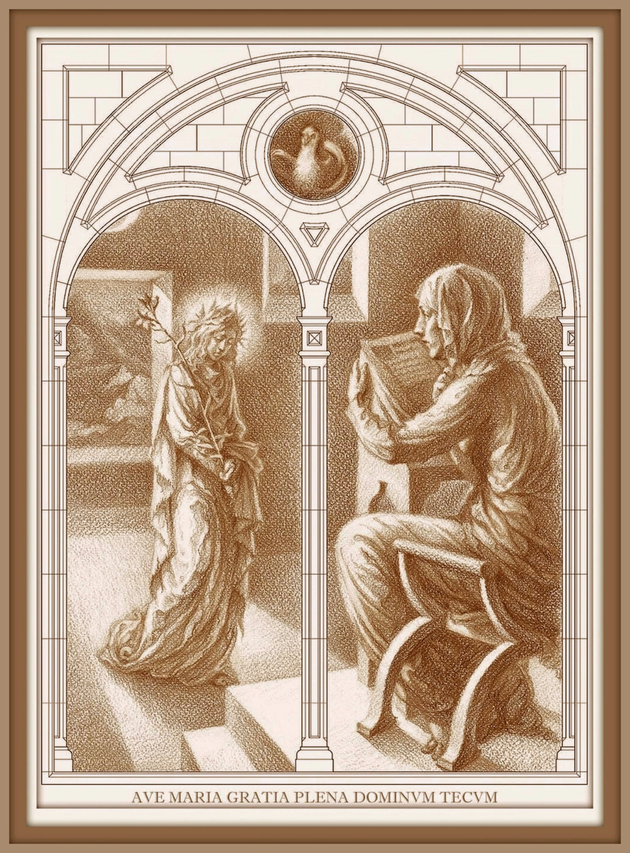 © В. Агранович, Благовещение Пресвятой Богородицы (бум., сангина., 2014)